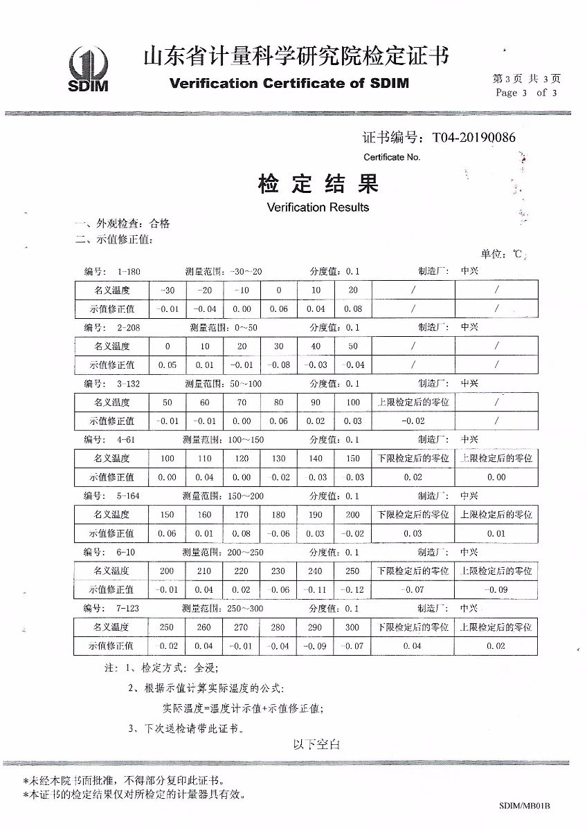 二等標準水銀溫度計